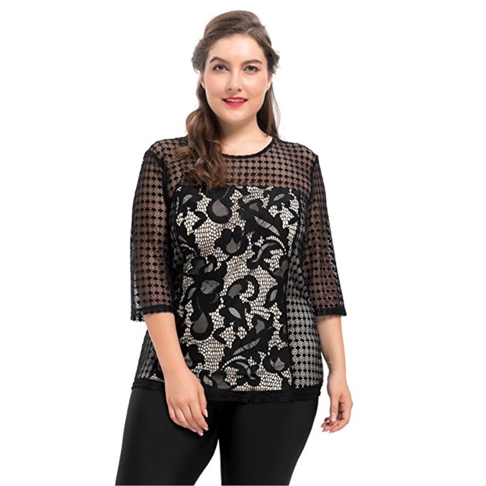 Chocwe 4xl lace top